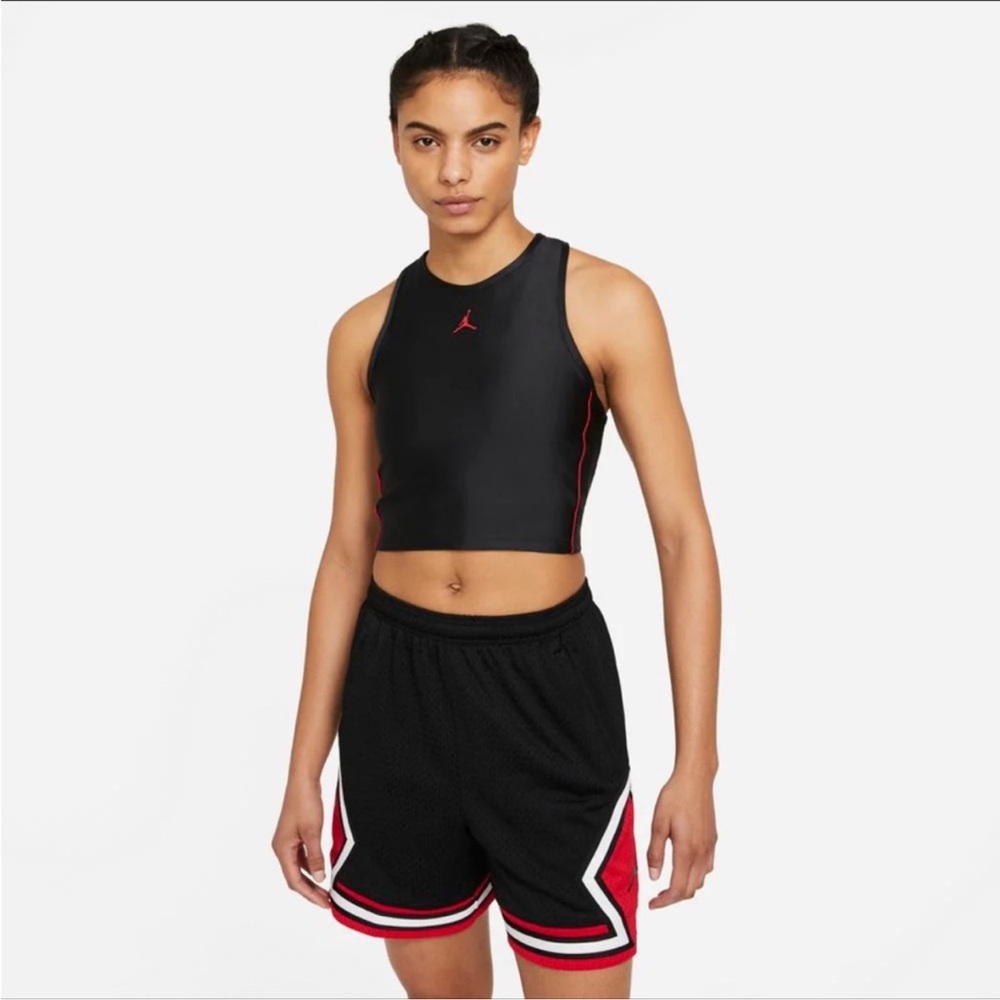 Jordan Tops | Jordan Essential, Black and Red Racerback Tank Top, Size M